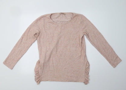 Next Womens Pink Crew Neck  Viscose Pullover Jumper Size 10