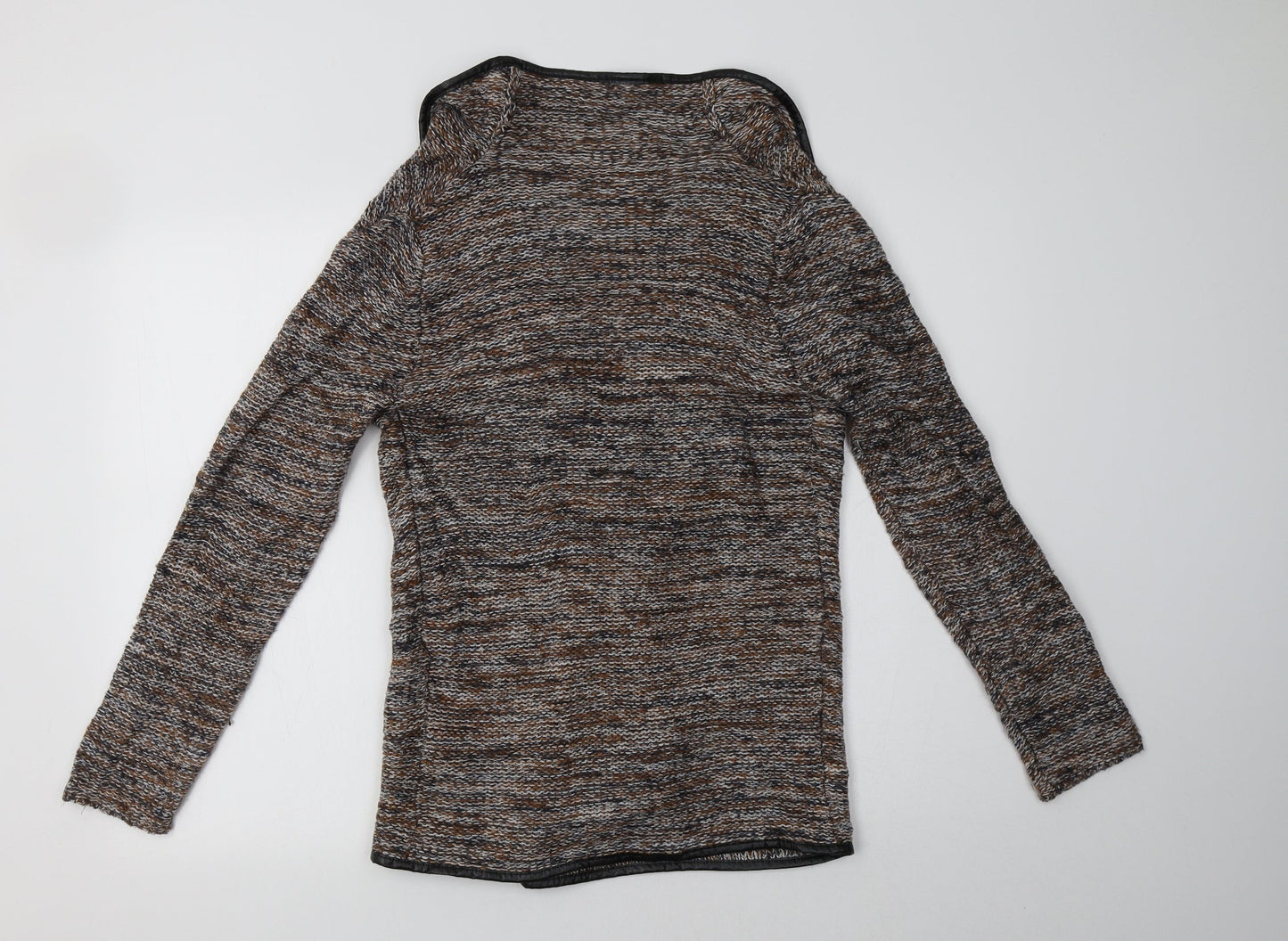 Peacocs Womens Brown V-Neck  Acrylic Cardigan Jumper Size 8