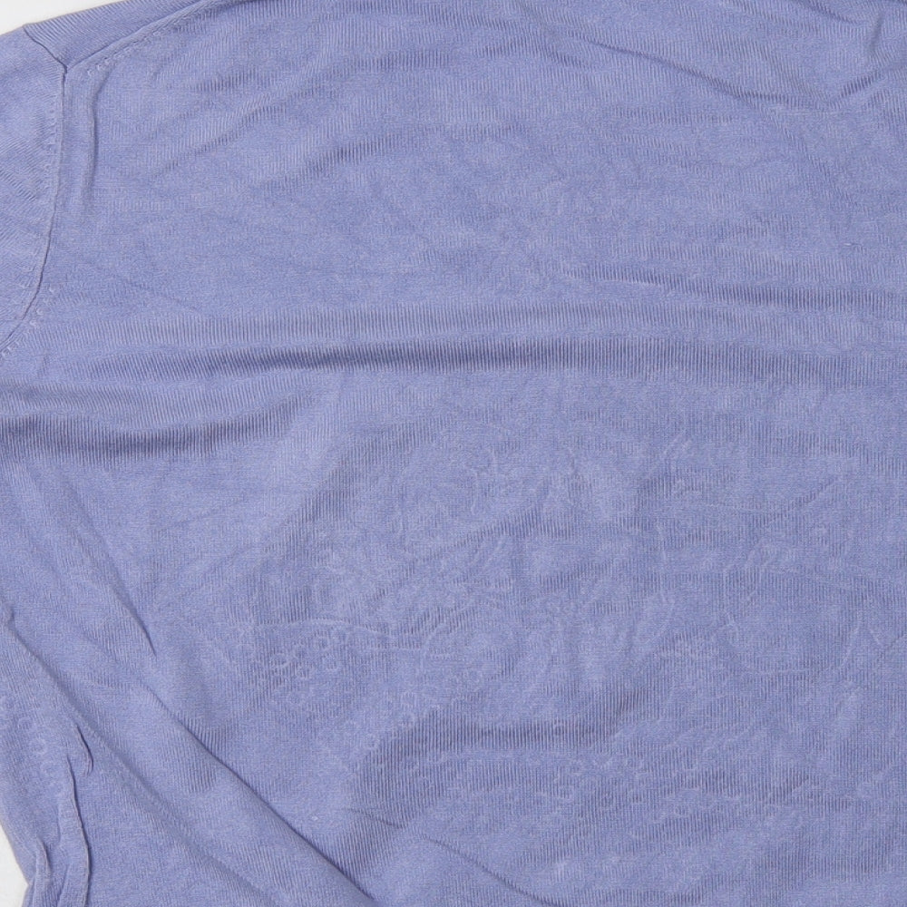 M&S Womens Blue Crew Neck  Viscose Pullover Jumper Size 12