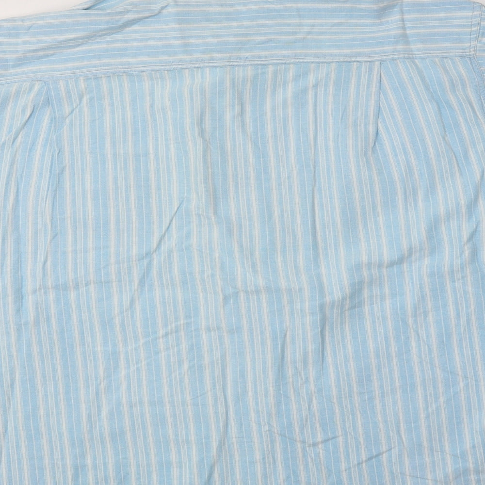 Armando Mens Blue Striped Cotton  Button-Up Size L Collared