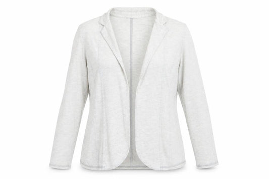 Marks & Spencer Womens Grey Striped  Jacket  Size 14   - Light Grey
