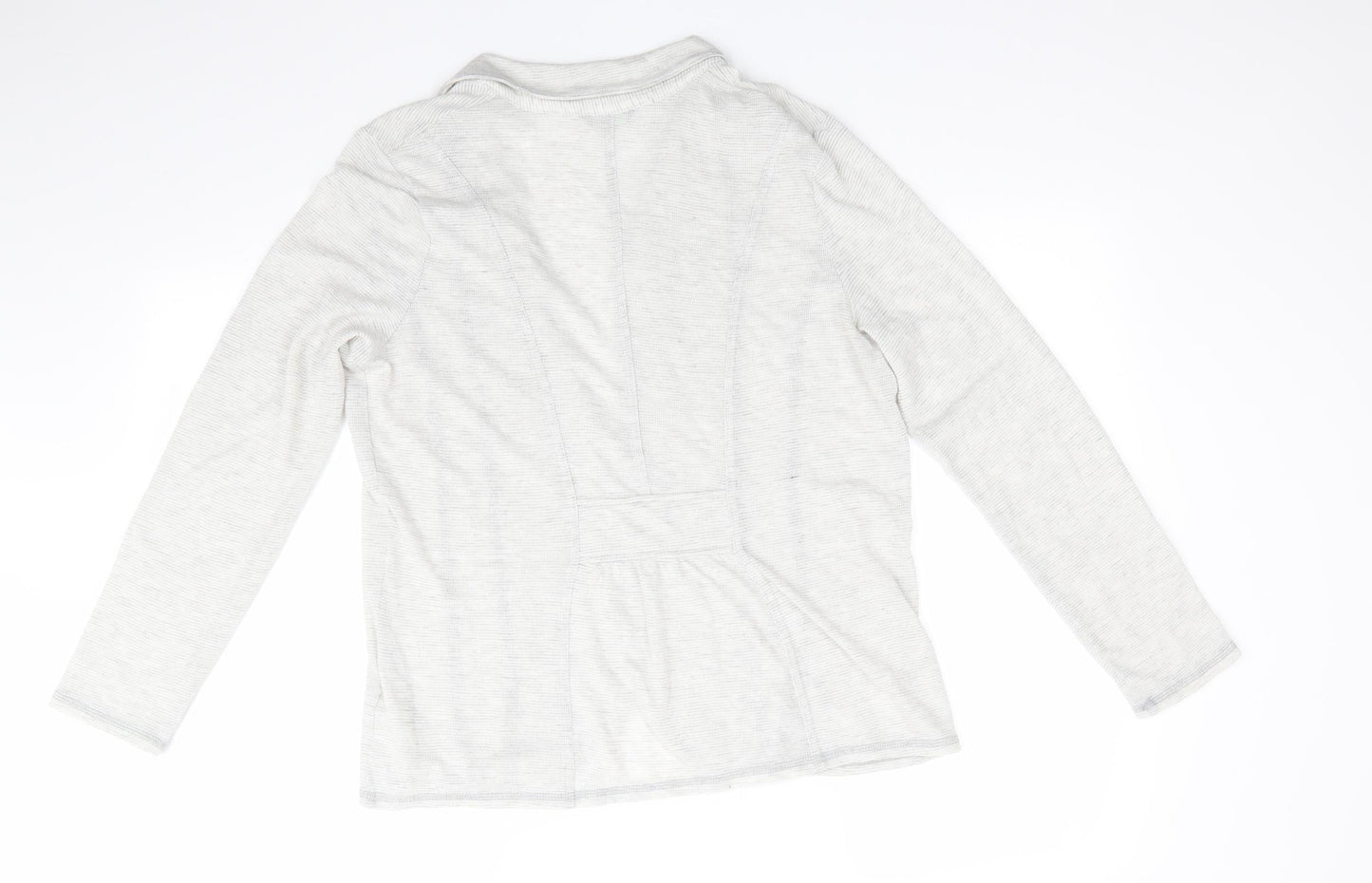 Marks and Spencer Womens Grey Striped  Jacket  Size 14   - Light Grey