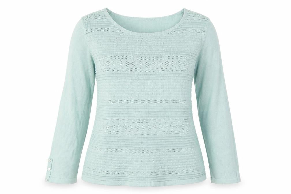 Isle Womens Green Round Neck  Acrylic Pullover Jumper Size S
