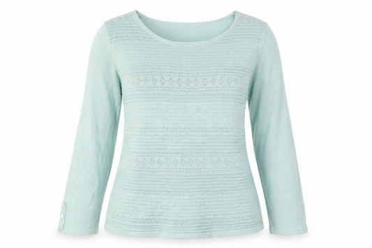 Isle Womens Green Round Neck  Acrylic Pullover Jumper Size S