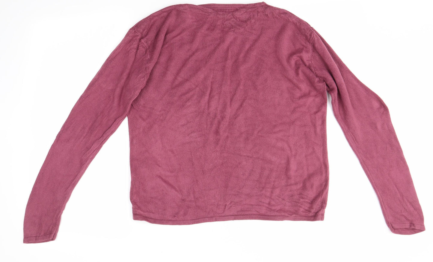 Lauren taylor Womens Pink Round Neck Floral Acrylic Pullover Jumper Size M