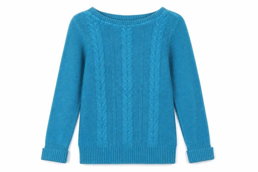 BHS Womens Blue Round Neck  Acrylic Pullover Jumper Size S