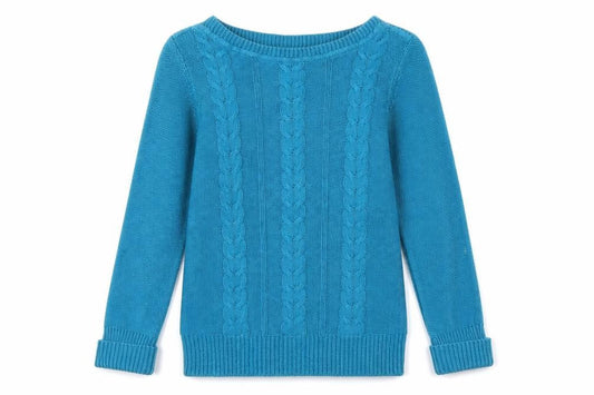BHS Womens Blue Round Neck  Acrylic Pullover Jumper Size S
