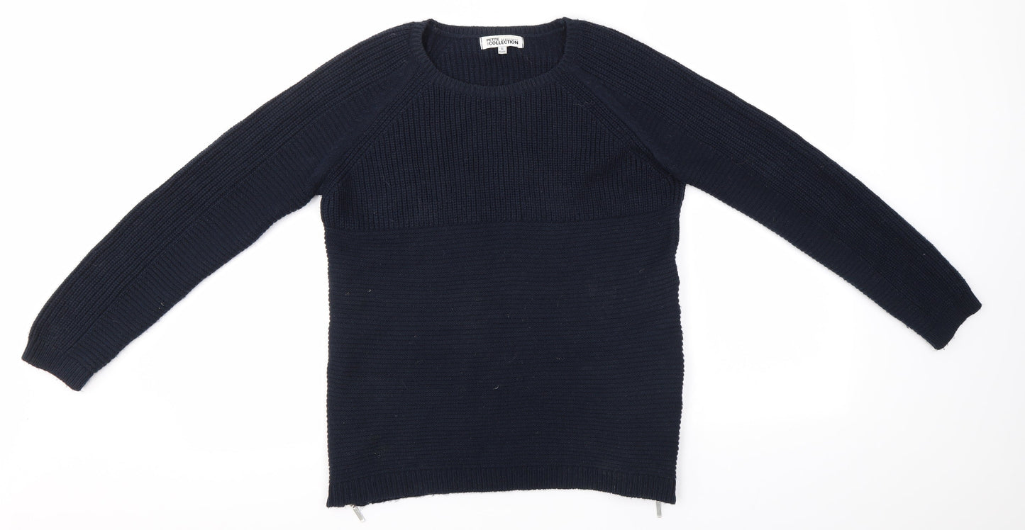 Debenhams Womens Blue Round Neck  Acrylic Pullover Jumper Size 6
