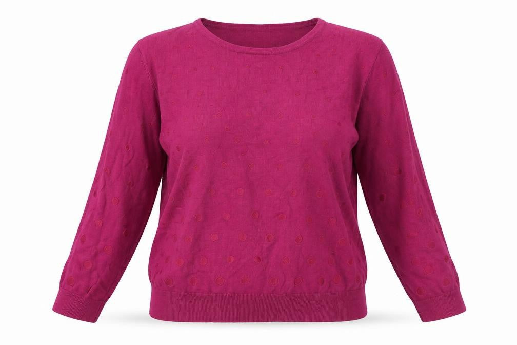 JUST ELEGANCE  Womens Pink  Viscose Basic Blouse Size M Round Neck