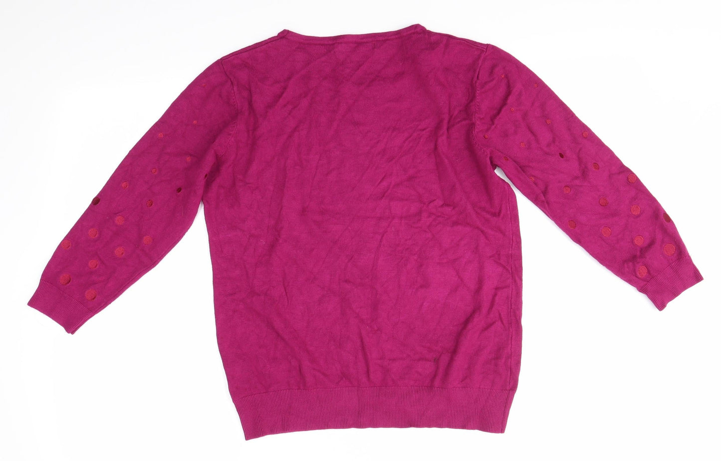 JUST ELEGANCE  Womens Pink  Viscose Basic Blouse Size M Round Neck