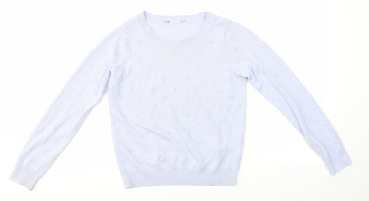 Dorothy Perkins Womens Purple Round Neck  Acrylic Pullover Jumper Size 6
