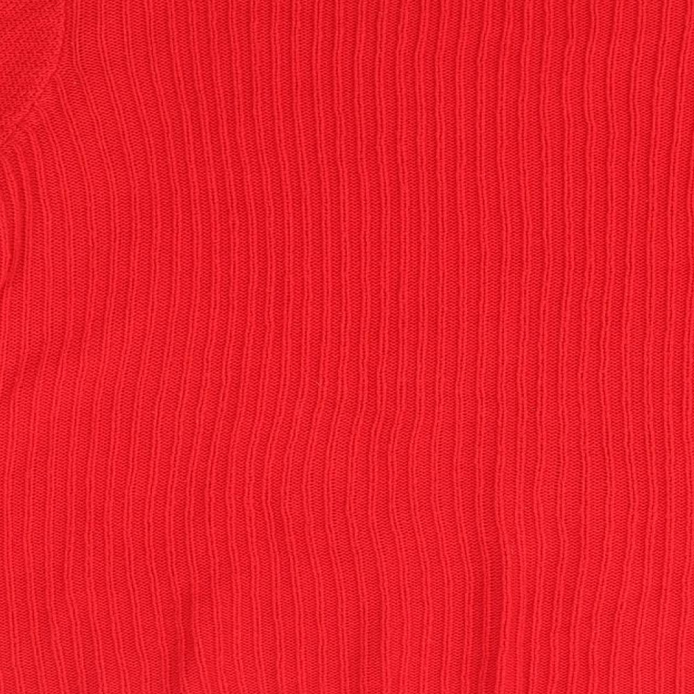 F&F Womens Red Round Neck  Acrylic Pullover Jumper Size 12