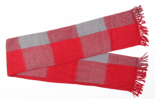 Preworn Unisex Red Check Acrylic  Scarf