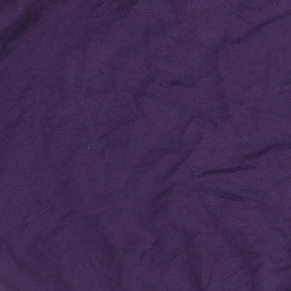 Preloved M&S Mens Purple Collared  Acrylic Pullover Jumper Size L - Label