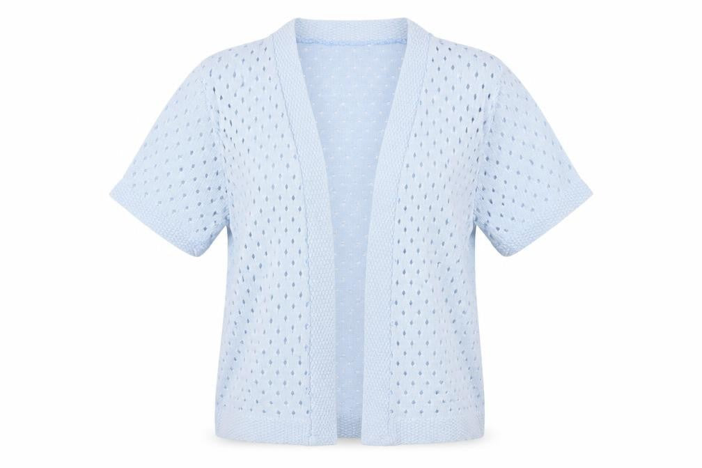 Monique Womens Blue V-Neck  Cotton Cardigan Jumper Size L