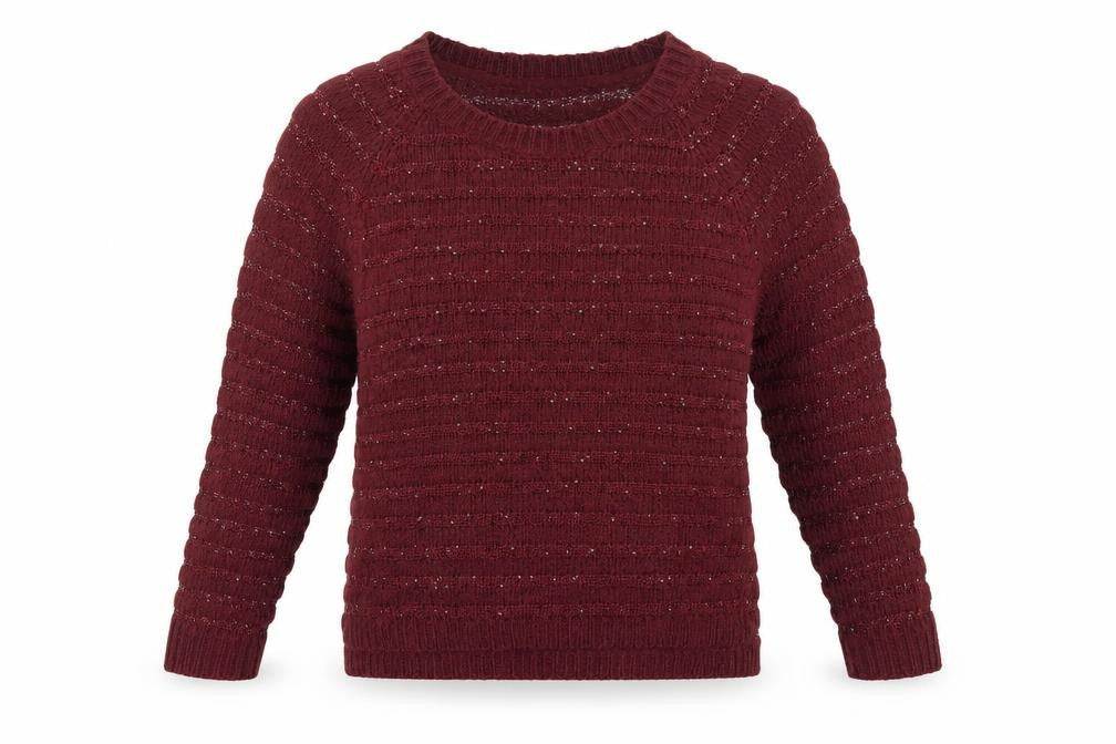 Love Knitwear Womens Purple Round Neck  Acrylic Pullover Jumper Size 14