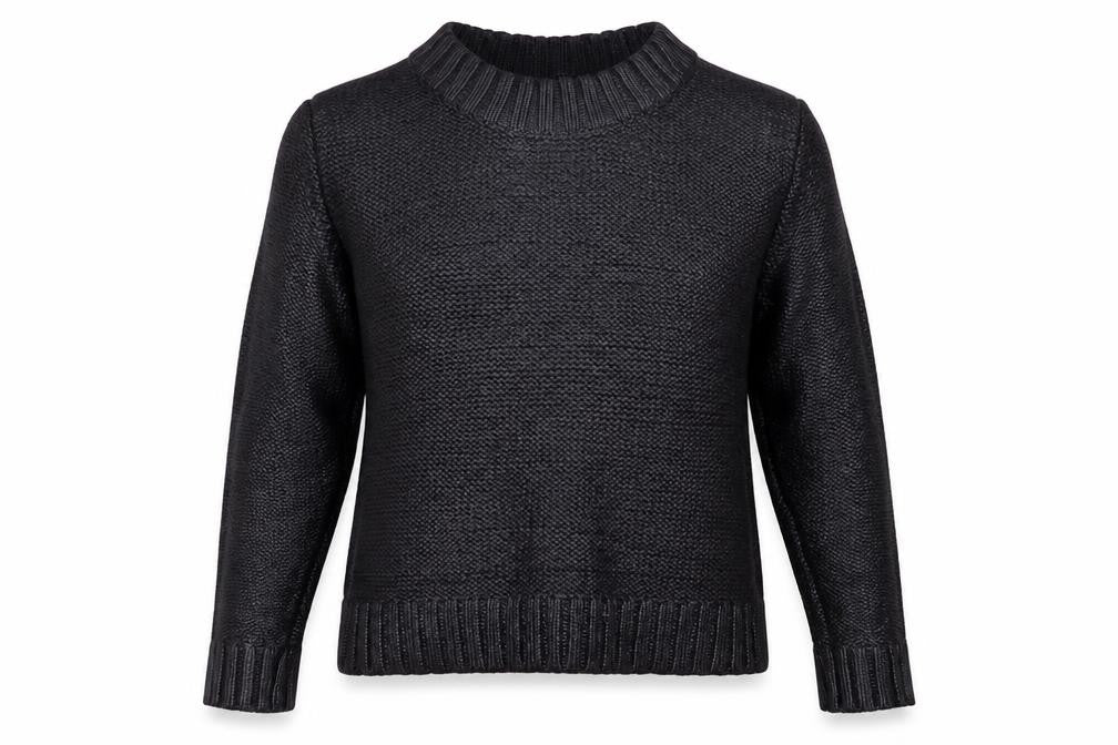 H&M Womens Black High Neck  Cotton Pullover Jumper Size 6