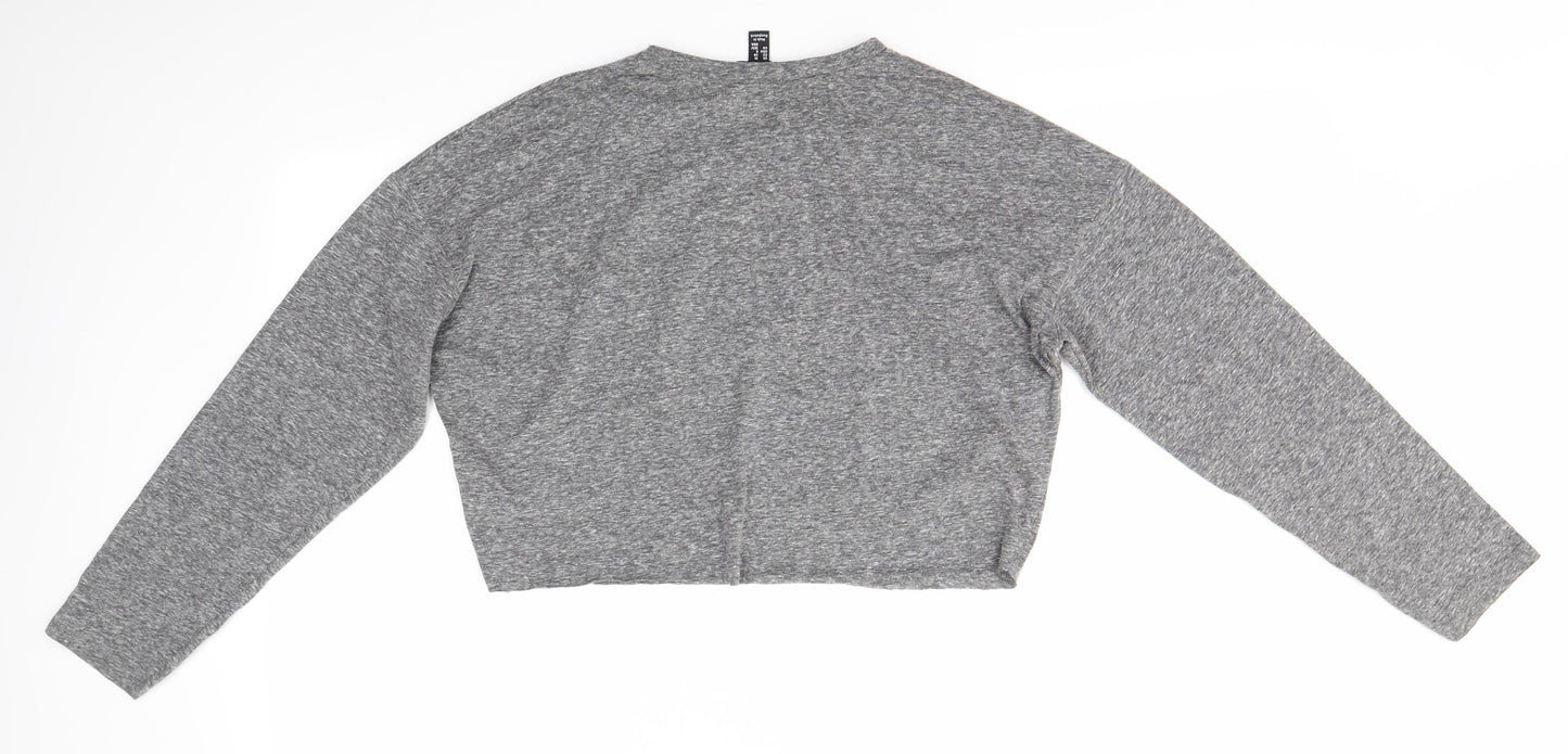New Look Womens Grey  Polyester Basic Blouse Size 10 Round Neck