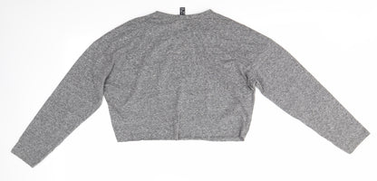 New Look Womens Grey  Polyester Basic Blouse Size 10 Round Neck