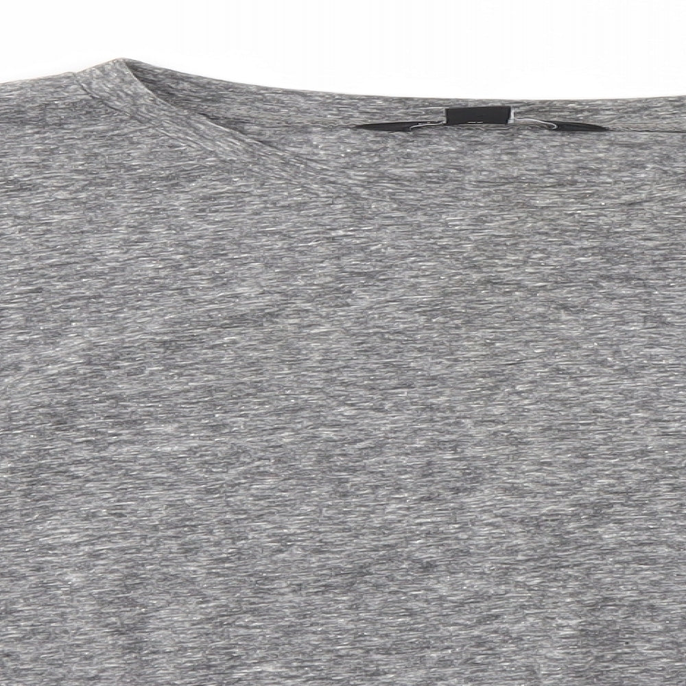 New Look Womens Grey  Polyester Basic Blouse Size 10 Round Neck