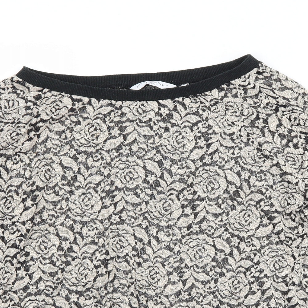 New Look Womens Multicoloured Boat Neck Floral Viscose Pullover Jumper Size 14
