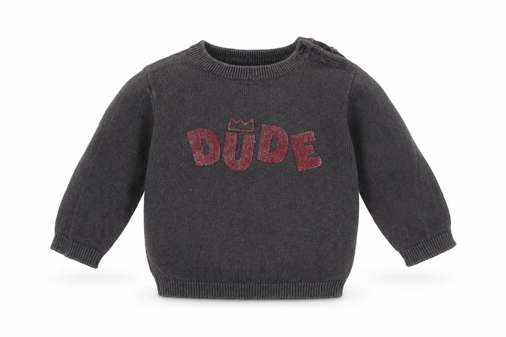 Kiabi Baby Grey  Cotton Pullover Jumper Size 3-6 Months   - DUDE