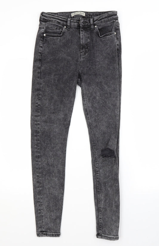 Primark Womens Grey  Cotton Skinny Jeans Size 10 L27 in Regular