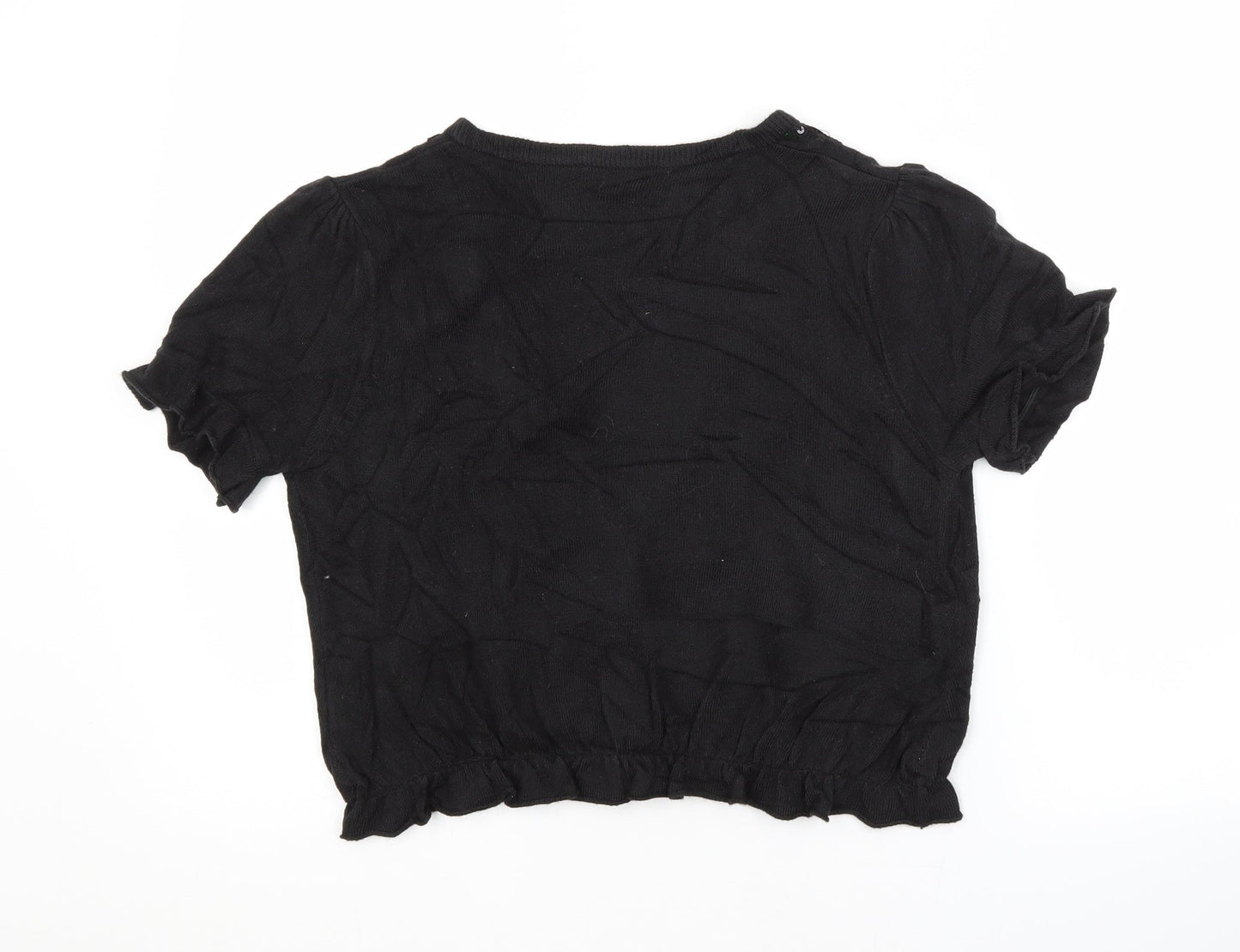 Therapy Womens Black V-Neck  Acrylic Cardigan Jumper Size 12