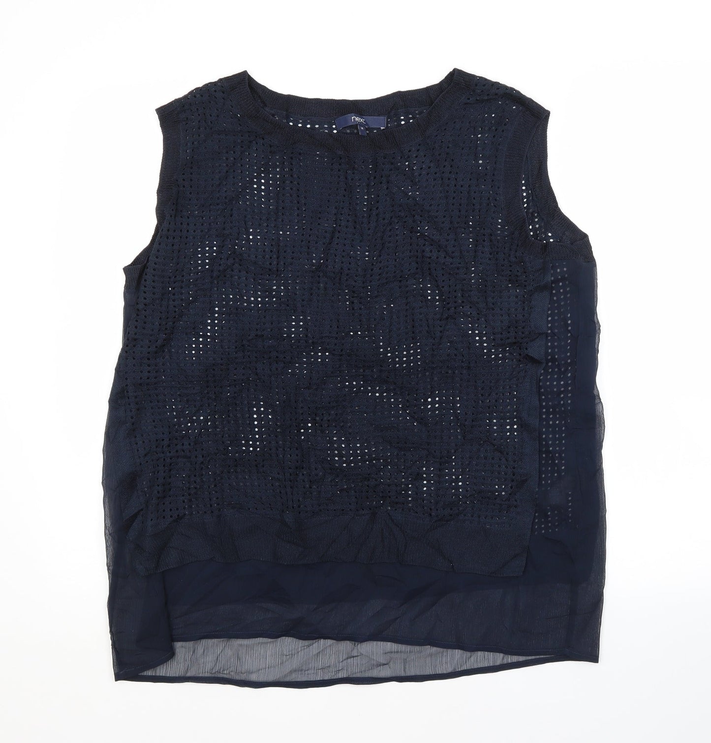 NEXT Womens Blue  Viscose Basic Blouse Size 14 Crew Neck