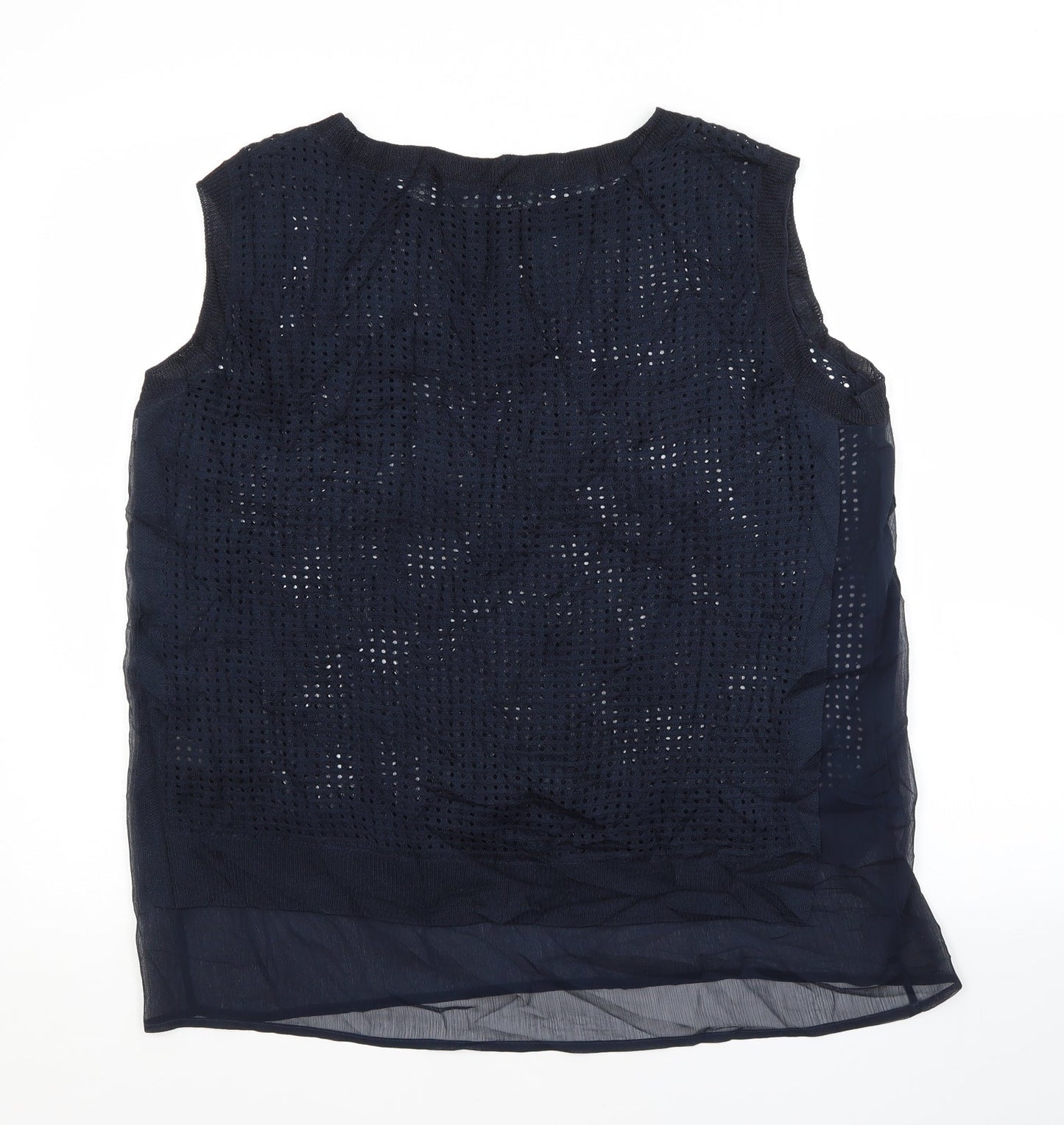 NEXT Womens Blue  Viscose Basic Blouse Size 14 Crew Neck
