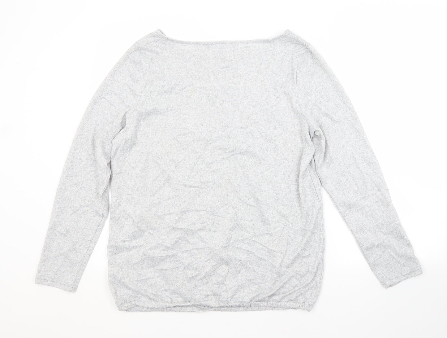 Preworn Womens Grey Boat Neck  Polyester Pullover Jumper Size 14