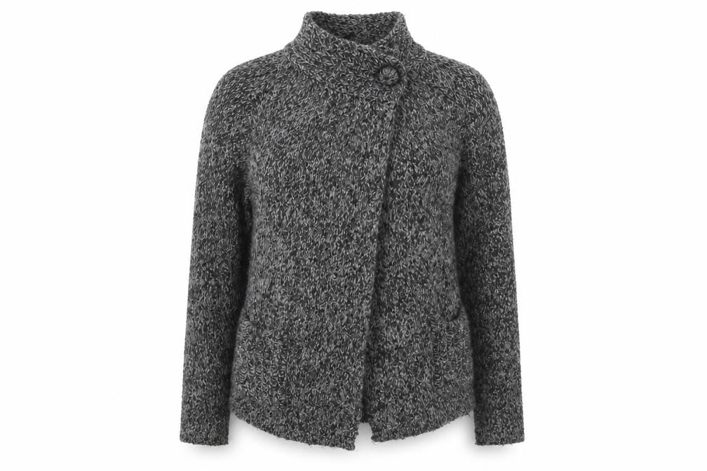 Preworn Womens Grey Crew Neck  Acrylic Cardigan Jumper Size M