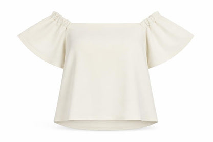 Boohoo Womens White  Polyester Basic Blouse Size 12 Boat Neck