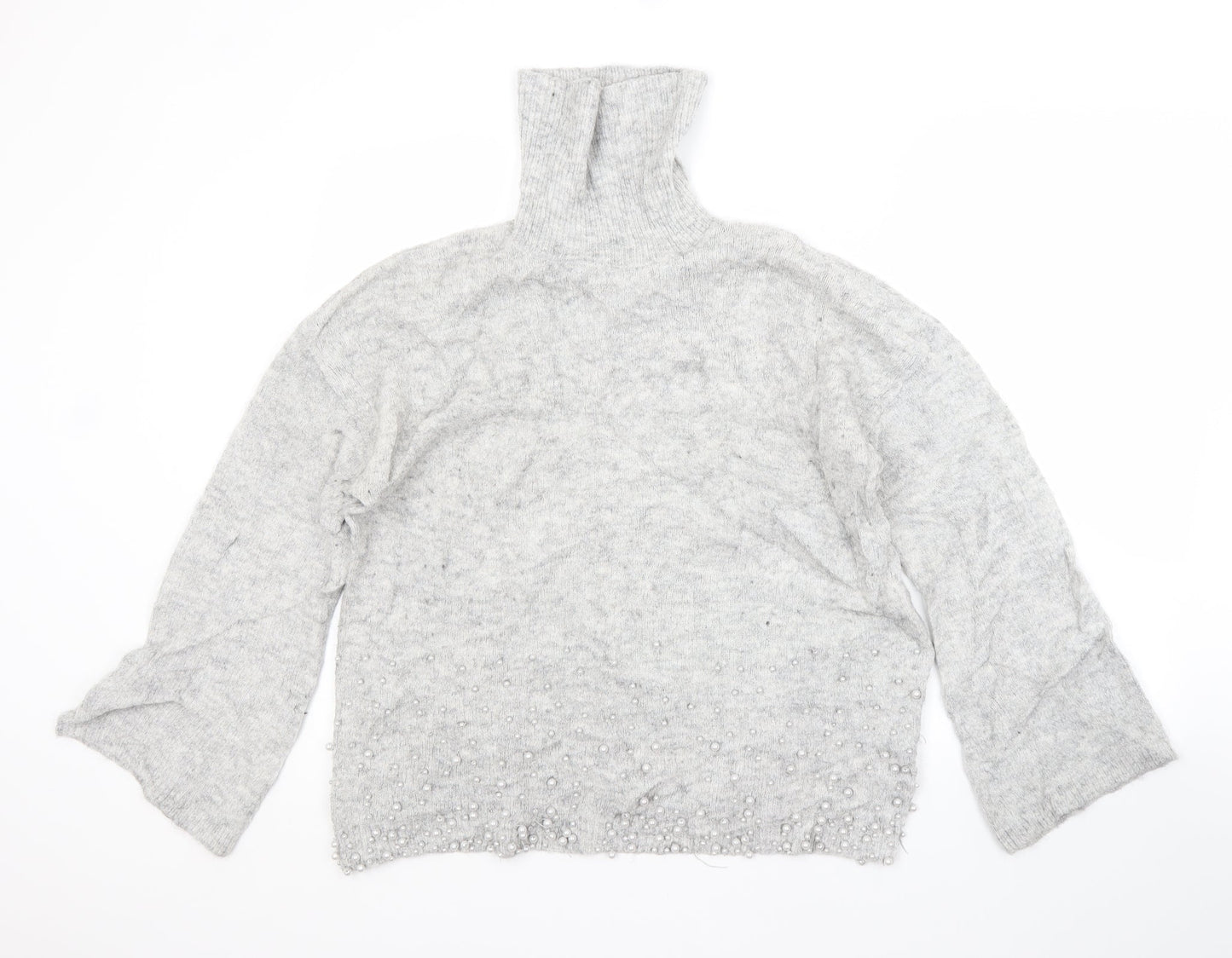 NEXT Womens Grey Roll Neck  Acrylic Pullover Jumper Size 16