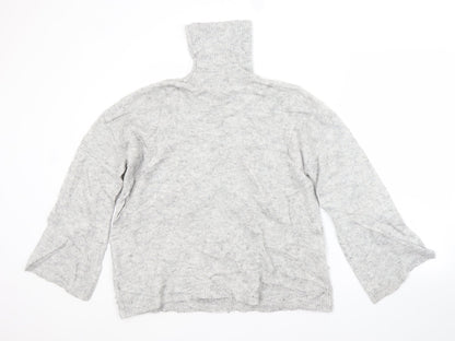 Next Womens Grey Roll Neck  Acrylic Pullover Jumper Size 16
