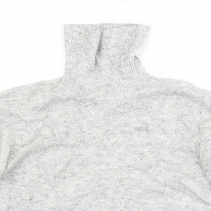 Next Womens Grey Roll Neck  Acrylic Pullover Jumper Size 16