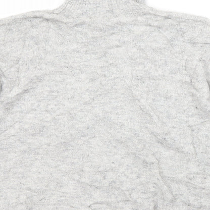 Next Womens Grey Roll Neck  Acrylic Pullover Jumper Size 16