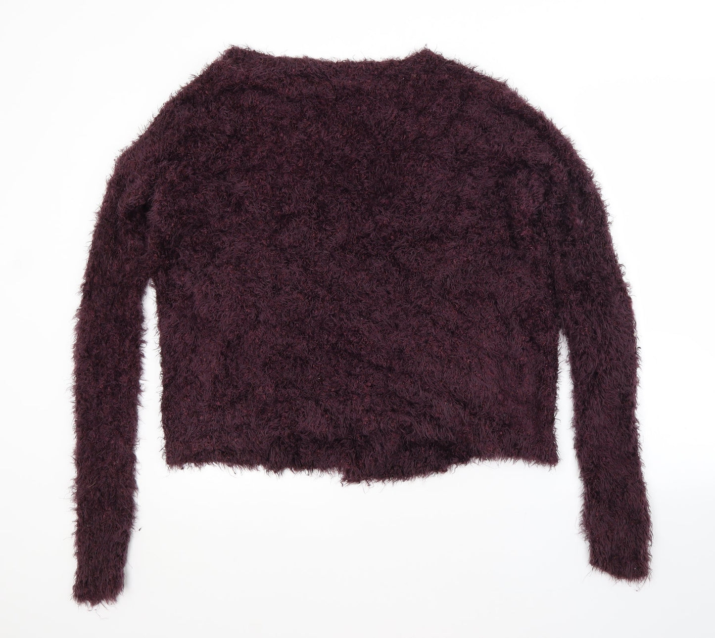 Topshop Womens Purple V-Neck  Nylon Cardigan Jumper Size 10