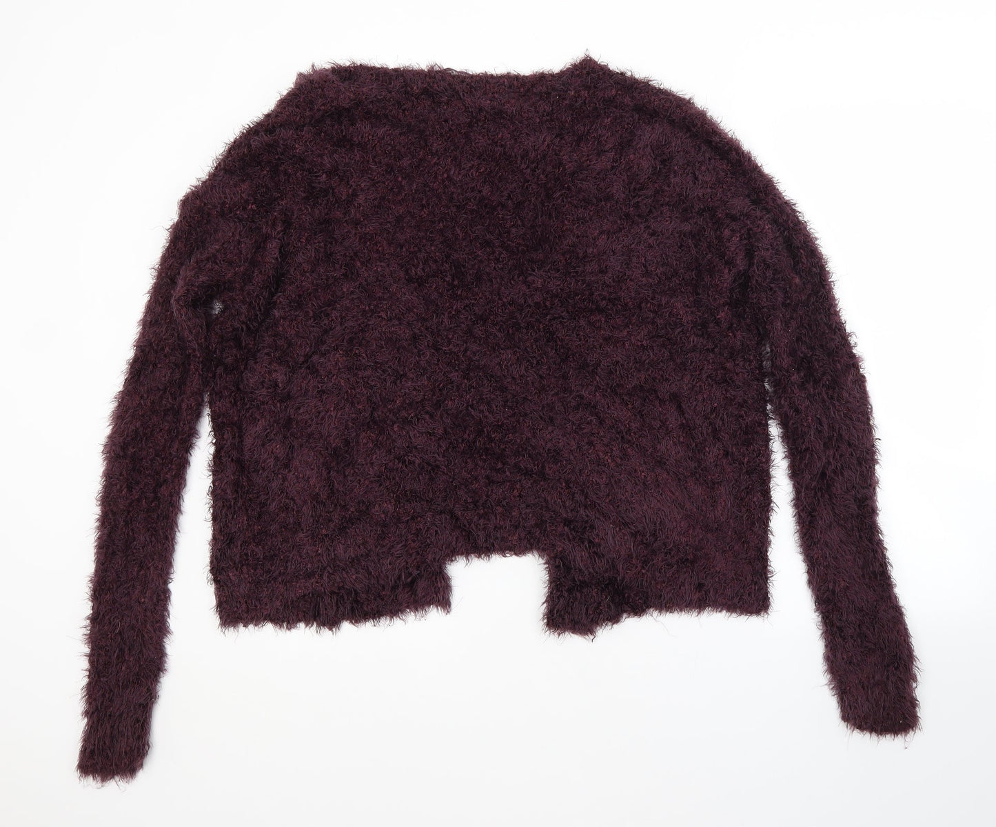 Topshop Womens Purple V-Neck  Nylon Cardigan Jumper Size 10