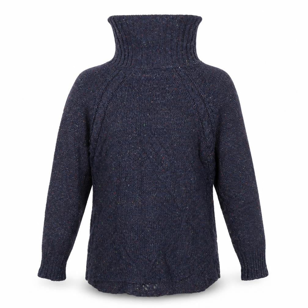 Preworn Womens Blue Roll Neck  Acrylic Pullover Jumper Size M