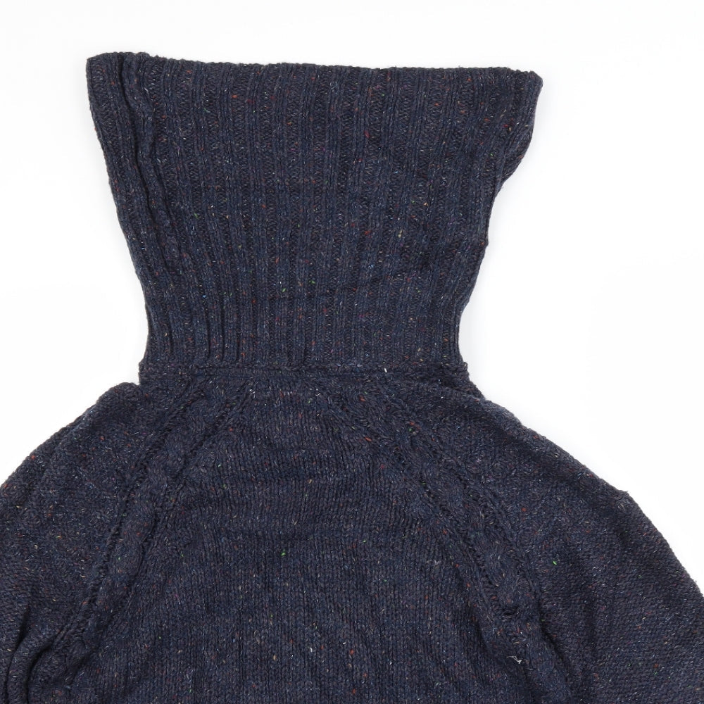 Preworn Womens Blue Roll Neck  Acrylic Pullover Jumper Size M