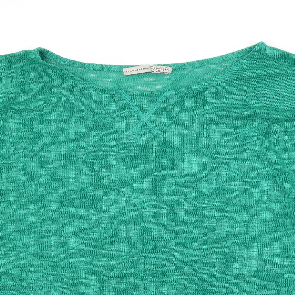 Atmosphere Womens Green Boat Neck  Polyester Pullover Jumper Size 16