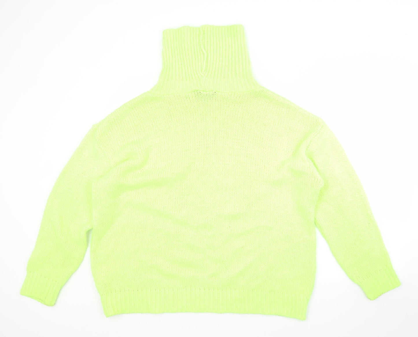 PRETTYLITTLETHING Womens Green Roll Neck  Acrylic Pullover Jumper Size L