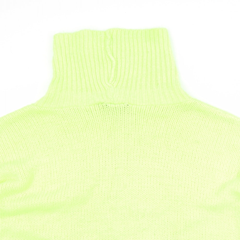 PRETTYLITTLETHING Womens Green Roll Neck  Acrylic Pullover Jumper Size L