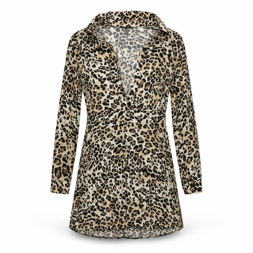 Primark Womens Beige Animal Print Viscose Shirt Dress  Size 8 Collared