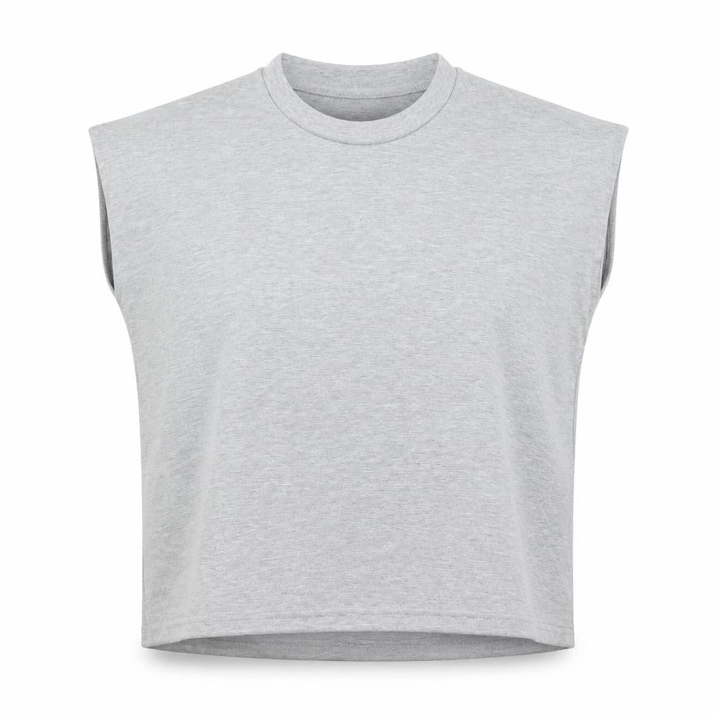 Misspap Womens Grey  Polyester Basic Blouse Size M Crew Neck