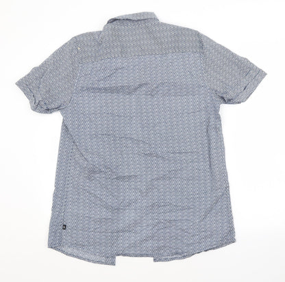 SILVER EIGHT Mens Blue Argyle/Diamond Cotton  Button-Up Size M Collared