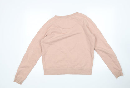 Jack Wills Womens Pink  Cotton Pullover Sweatshirt Size 6