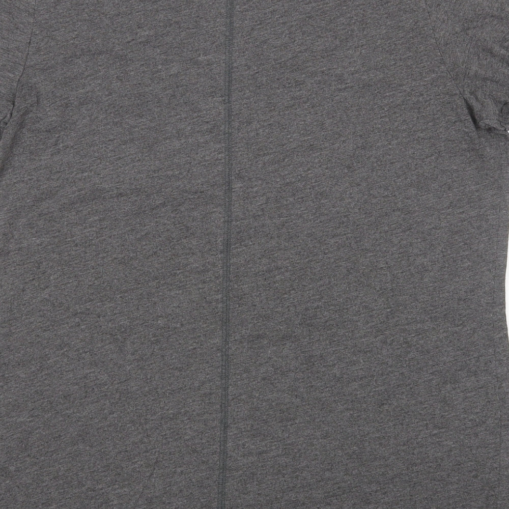 Papaya Womens Grey  Viscose Basic T-Shirt Size M V-Neck