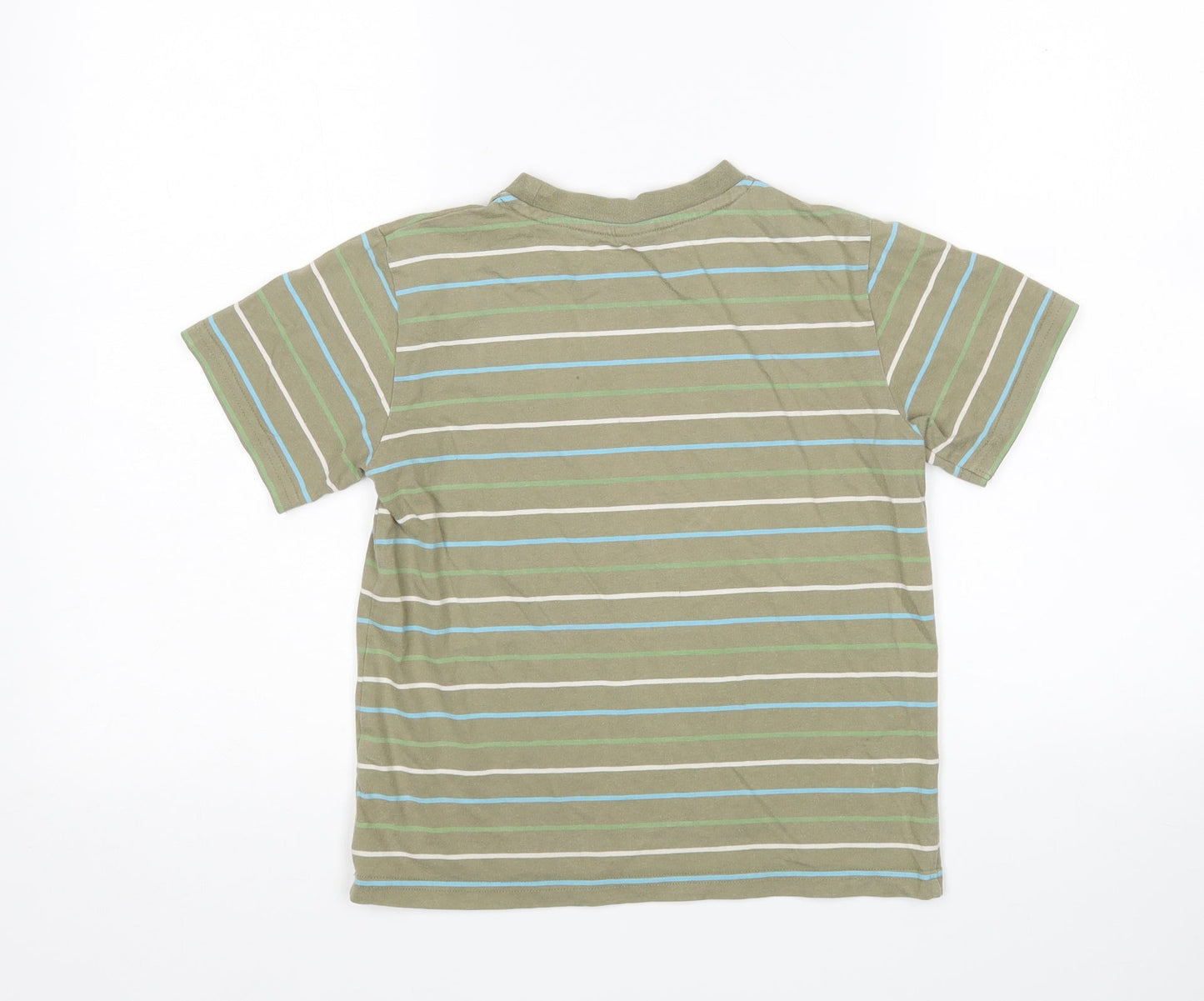 NEXT Boys Multicoloured Striped Cotton Basic T-Shirt Size 8 Years Round Neck